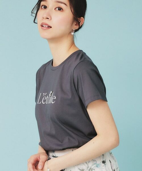 index / インデックス Tシャツ | 《美人百花掲載》ビジュー付きロゴTシャツ【接触冷感/UVケア/吸水速乾/汗ジミ防止/洗濯機洗い可】 | 詳細10