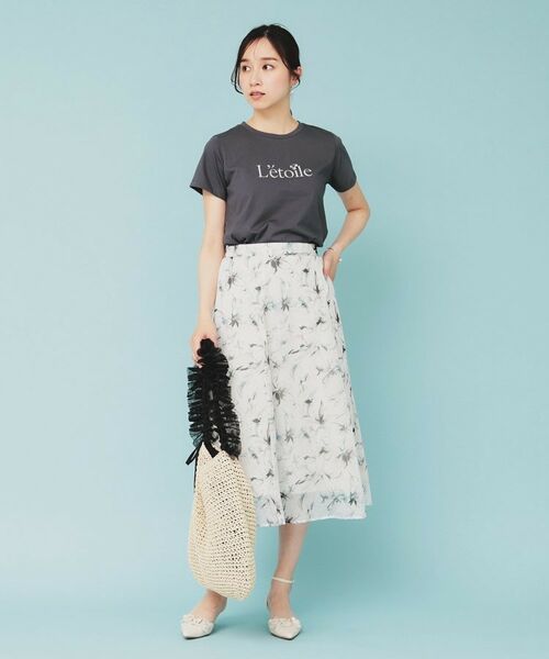 index / インデックス Tシャツ | 《美人百花掲載》ビジュー付きロゴTシャツ【接触冷感/UVケア/吸水速乾/汗ジミ防止/洗濯機洗い可】 | 詳細11