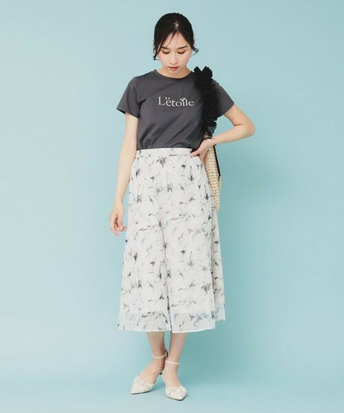 index / インデックス Tシャツ | 《美人百花掲載》ビジュー付きロゴTシャツ【接触冷感/UVケア/吸水速乾/汗ジミ防止/洗濯機洗い可】 | 詳細12