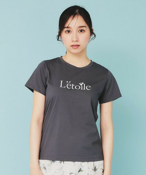 index / インデックス Tシャツ | 《美人百花掲載》ビジュー付きロゴTシャツ【接触冷感/UVケア/吸水速乾/汗ジミ防止/洗濯機洗い可】 | 詳細14