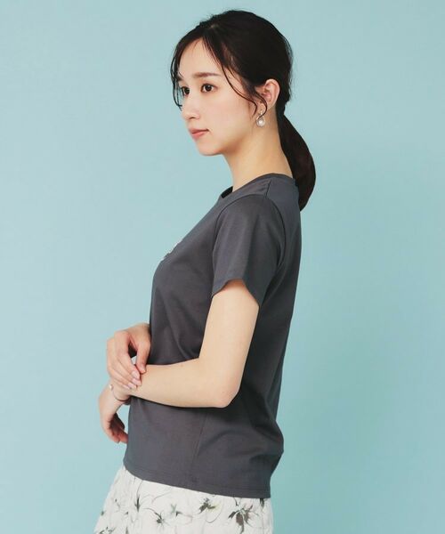 index / インデックス Tシャツ | 《美人百花掲載》ビジュー付きロゴTシャツ【接触冷感/UVケア/吸水速乾/汗ジミ防止/洗濯機洗い可】 | 詳細15