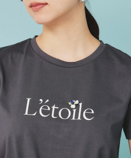 index / インデックス Tシャツ | 《美人百花掲載》ビジュー付きロゴTシャツ【接触冷感/UVケア/吸水速乾/汗ジミ防止/洗濯機洗い可】 | 詳細17