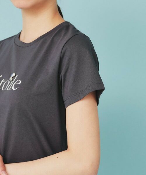 index / インデックス Tシャツ | 《美人百花掲載》ビジュー付きロゴTシャツ【接触冷感/UVケア/吸水速乾/汗ジミ防止/洗濯機洗い可】 | 詳細18