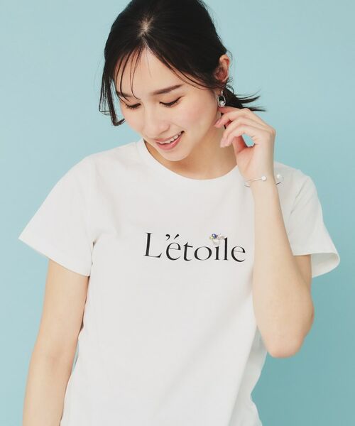 index / インデックス Tシャツ | 《美人百花掲載》ビジュー付きロゴTシャツ【接触冷感/UVケア/吸水速乾/汗ジミ防止/洗濯機洗い可】 | 詳細2