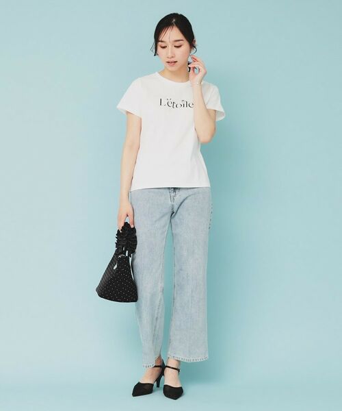 index / インデックス Tシャツ | 《美人百花掲載》ビジュー付きロゴTシャツ【接触冷感/UVケア/吸水速乾/汗ジミ防止/洗濯機洗い可】 | 詳細3