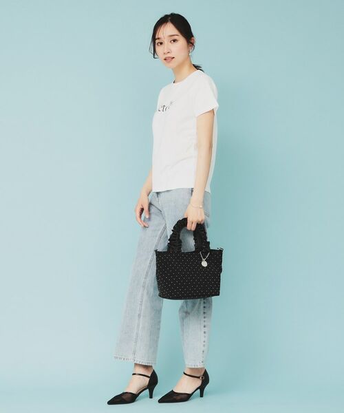 index / インデックス Tシャツ | 《美人百花掲載》ビジュー付きロゴTシャツ【接触冷感/UVケア/吸水速乾/汗ジミ防止/洗濯機洗い可】 | 詳細4