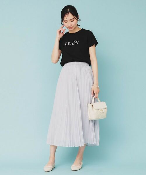 index / インデックス Tシャツ | 《美人百花掲載》ビジュー付きロゴTシャツ【接触冷感/UVケア/吸水速乾/汗ジミ防止/洗濯機洗い可】 | 詳細7