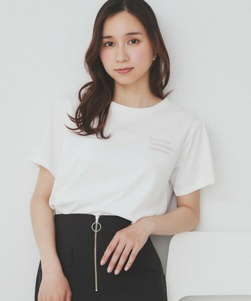index / インデックス Tシャツ | ロゴ刺繍Tシャツ【UV/接触冷感/洗濯機洗い可】(オフホワイト(003))