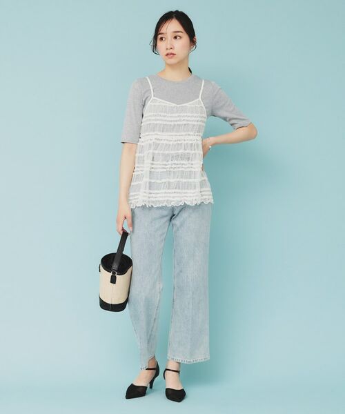 index / インデックス その他トップス | 《ツインセット》ロゴT×チュールキャミ【UVケア/接触冷感/洗濯機洗い可】 | 詳細5