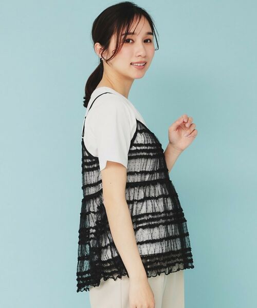 index / インデックス その他トップス | 《ツインセット》ロゴT×チュールキャミ【UVケア/接触冷感/洗濯機洗い可】 | 詳細7