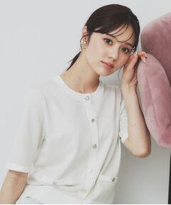 index / インデックス カーディガン・ボレロ | ラメバイカラー半袖カーディガン【洗濯機洗い可】