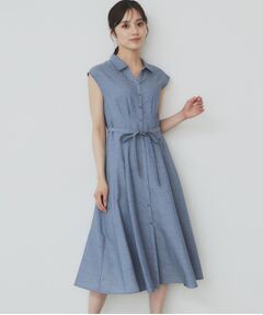 index / インデックス ミニ丈・ひざ丈ワンピース | リネンライクシャツワンピース【洗濯機洗い可】