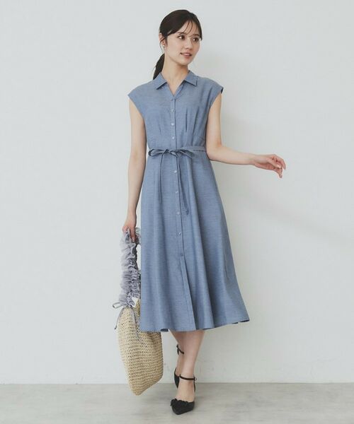 index / インデックス ミニ丈・ひざ丈ワンピース | リネンライクシャツワンピース【洗濯機洗い可】 | 詳細11