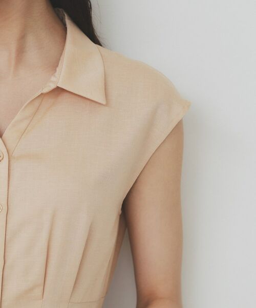 index / インデックス ミニ丈・ひざ丈ワンピース | リネンライクシャツワンピース【洗濯機洗い可】 | 詳細23