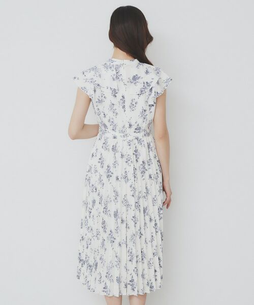 index / インデックス ミニ丈・ひざ丈ワンピース | 《美人百花掲載》フリルプリーツ花柄ワンピース【洗濯機洗い可/イージーアイロン/防シワ】 | 詳細15