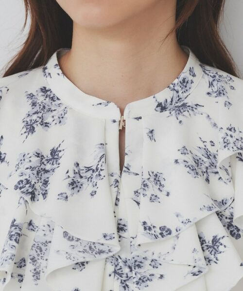 index / インデックス ミニ丈・ひざ丈ワンピース | 《美人百花掲載》フリルプリーツ花柄ワンピース【洗濯機洗い可/イージーアイロン/防シワ】 | 詳細16