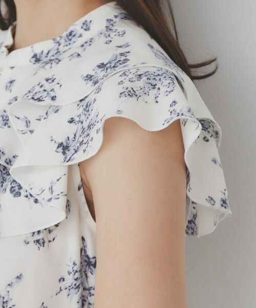 index / インデックス ミニ丈・ひざ丈ワンピース | 《美人百花掲載》フリルプリーツ花柄ワンピース【洗濯機洗い可/イージーアイロン/防シワ】 | 詳細18