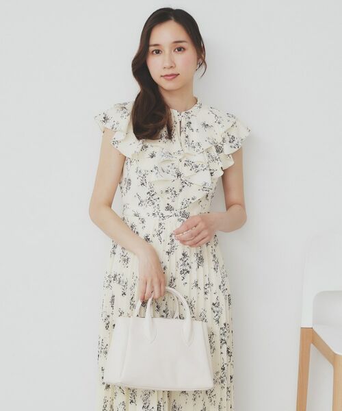 index/インデックス 《美人百花掲載》フリルプリーツ花柄ワンピース【洗濯機洗い可/イージーアイロン/防シワ】 ライトイエロー(130) 38(M) index/インデックス 《美人百花掲載》フリルプリーツ花柄ワンピース【洗濯機洗い可/イージーアイロン/防シワ】 ライトイエロー(130) 38(M)