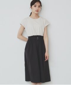 index / インデックス ミニ丈・ひざ丈ワンピース | ドッキングフレアワンピース【洗濯機洗い可】