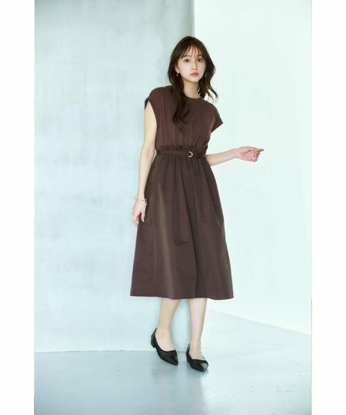 index / インデックス ミニ丈・ひざ丈ワンピース | ドッキングフレアワンピース【洗濯機洗い可】 | 詳細1