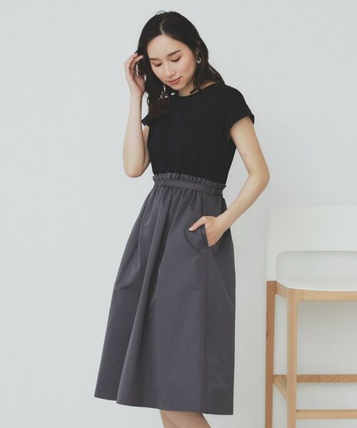 index / インデックス ミニ丈・ひざ丈ワンピース | ドッキングフレアワンピース【洗濯機洗い可】 | 詳細2