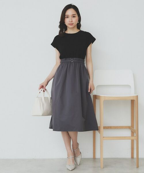 index / インデックス ミニ丈・ひざ丈ワンピース | ドッキングフレアワンピース【洗濯機洗い可】 | 詳細3