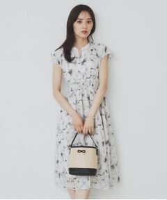 index / インデックス ミニ丈・ひざ丈ワンピース | シアーフラワーワンピース【洗濯機洗い可】