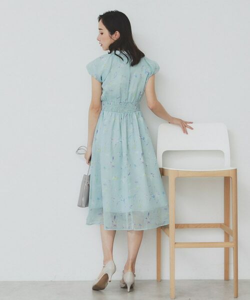 index / インデックス ミニ丈・ひざ丈ワンピース | シアーフラワーワンピース【洗濯機洗い可】 | 詳細11
