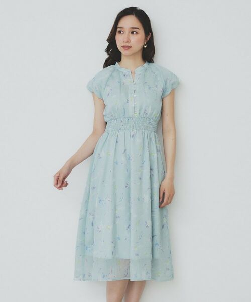 index / インデックス ミニ丈・ひざ丈ワンピース | シアーフラワーワンピース【洗濯機洗い可】 | 詳細13