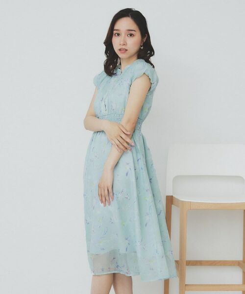 index / インデックス ミニ丈・ひざ丈ワンピース | シアーフラワーワンピース【洗濯機洗い可】 | 詳細9