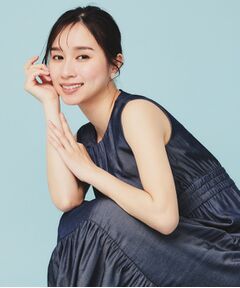 index / インデックス ミニ丈・ひざ丈ワンピース | シャンブレーティアードロングワンピース【洗濯機洗い可/接触冷感】