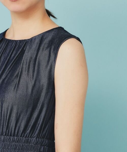 index / インデックス ミニ丈・ひざ丈ワンピース | シャンブレーティアードロングワンピース【洗濯機洗い可/接触冷感】 | 詳細14