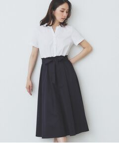 index / インデックス ミニ丈・ひざ丈ワンピース | 《andGIRL掲載》タックフレアワンピース【洗濯機洗い可/イージーアイロン】