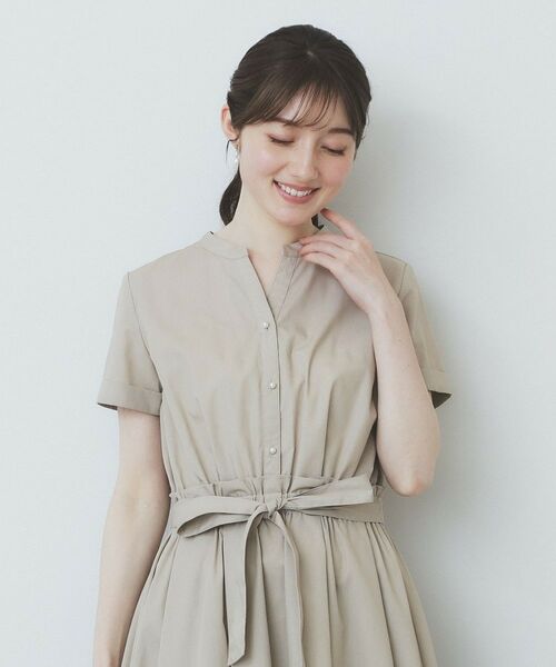 index / インデックス ミニ丈・ひざ丈ワンピース | 《andGIRL掲載》タックフレアワンピース【洗濯機洗い可/イージーアイロン】 | 詳細1