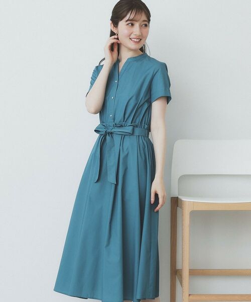 index / インデックス ミニ丈・ひざ丈ワンピース | 《andGIRL掲載》タックフレアワンピース【洗濯機洗い可/イージーアイロン】 | 詳細13