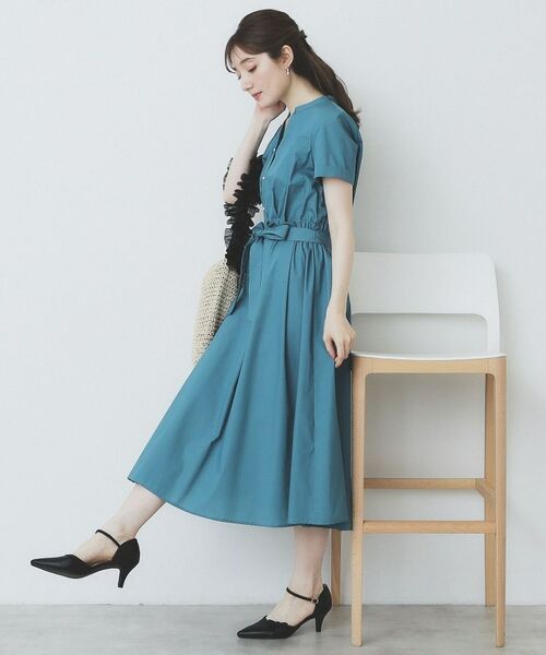 index / インデックス ミニ丈・ひざ丈ワンピース | 《andGIRL掲載》タックフレアワンピース【洗濯機洗い可/イージーアイロン】 | 詳細14