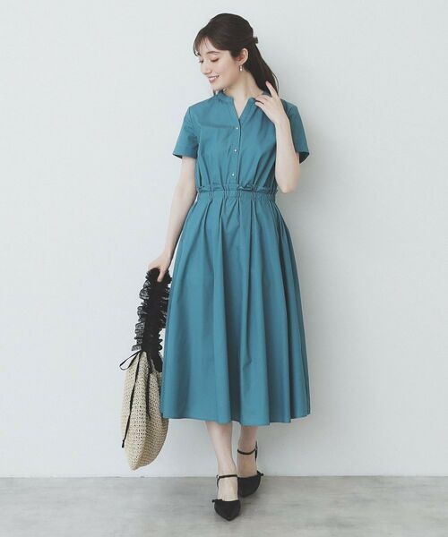 index / インデックス ミニ丈・ひざ丈ワンピース | 《andGIRL掲載》タックフレアワンピース【洗濯機洗い可/イージーアイロン】 | 詳細17