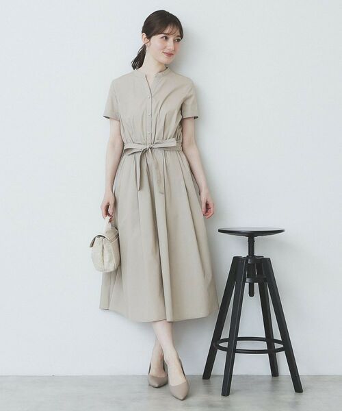 index / インデックス ミニ丈・ひざ丈ワンピース | 《andGIRL掲載》タックフレアワンピース【洗濯機洗い可/イージーアイロン】 | 詳細2