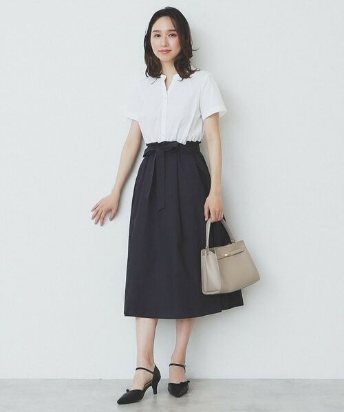 index / インデックス ミニ丈・ひざ丈ワンピース | 《andGIRL掲載》タックフレアワンピース【洗濯機洗い可/イージーアイロン】 | 詳細21