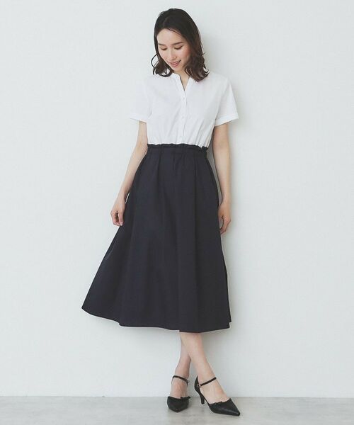 index / インデックス ミニ丈・ひざ丈ワンピース | 《andGIRL掲載》タックフレアワンピース【洗濯機洗い可/イージーアイロン】 | 詳細23