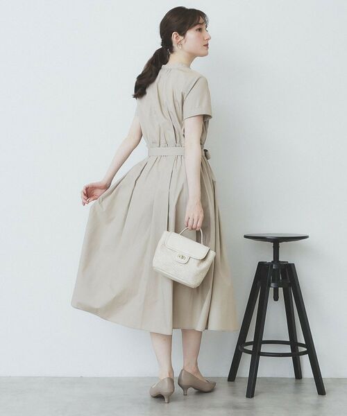 index / インデックス ミニ丈・ひざ丈ワンピース | 《andGIRL掲載》タックフレアワンピース【洗濯機洗い可/イージーアイロン】 | 詳細3