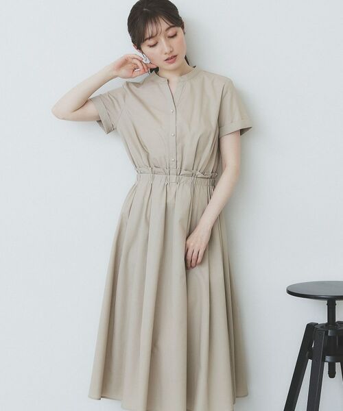 index / インデックス ミニ丈・ひざ丈ワンピース | 《andGIRL掲載》タックフレアワンピース【洗濯機洗い可/イージーアイロン】 | 詳細4