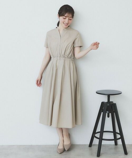 index / インデックス ミニ丈・ひざ丈ワンピース | 《andGIRL掲載》タックフレアワンピース【洗濯機洗い可/イージーアイロン】 | 詳細5