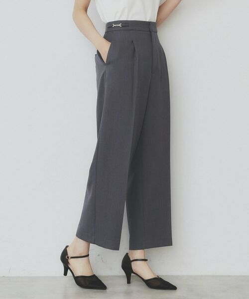 index / インデックス ショート・ハーフ・半端丈パンツ | サイドビット付きストレッチワイドパンツ【洗濯機洗い可/吸水速乾/防シワ】 | 詳細14