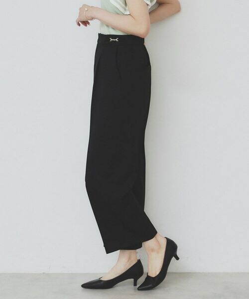 index / インデックス ショート・ハーフ・半端丈パンツ | サイドビット付きストレッチワイドパンツ【洗濯機洗い可/吸水速乾/防シワ】 | 詳細2