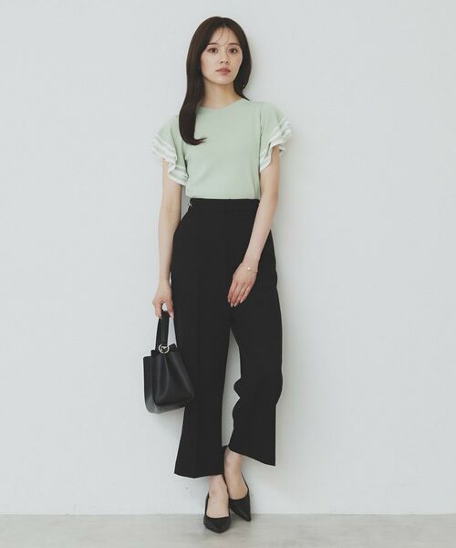 index / インデックス ショート・ハーフ・半端丈パンツ | サイドビット付きストレッチワイドパンツ【洗濯機洗い可/吸水速乾/防シワ】 | 詳細4