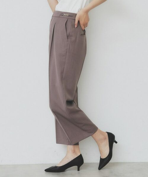 index / インデックス ショート・ハーフ・半端丈パンツ | サイドビット付きストレッチワイドパンツ【洗濯機洗い可/吸水速乾/防シワ】 | 詳細6