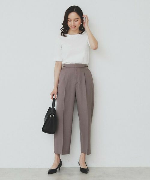 index / インデックス ショート・ハーフ・半端丈パンツ | サイドビット付きストレッチワイドパンツ【洗濯機洗い可/吸水速乾/防シワ】 | 詳細7