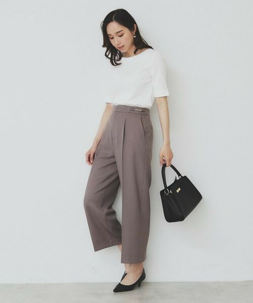 index / インデックス ショート・ハーフ・半端丈パンツ | サイドビット付きストレッチワイドパンツ【洗濯機洗い可/吸水速乾/防シワ】 | 詳細8