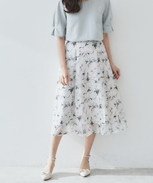 index / インデックス スカート | シアーフラワーフレアスカート【洗濯機洗い可】 | 詳細13